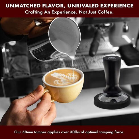 58mm Coffee Tamper - Premium Stainless Steel Espresso Press with Flat Base, Spring Loaded, Ergonomic Handle for Barista-Quality Espresso & Consistent Tamping, Perfect for Home & Commercial Use in Saudi Arabia