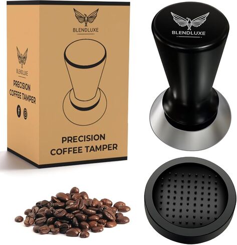 58mm Coffee Tamper - Premium Stainless Steel Espresso Press with Flat Base, Spring Loaded, Ergonomic Handle for Barista-Quality Espresso & Consistent Tamping, Perfect for Home & Commercial Use in Saudi Arabia