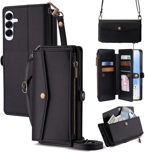 حقيبة محفظة Leedia Crossbody لـ Galaxy S25 للنساء ، PU Leather Flip مع حامل بطاقة [RFID] in Saudi Arabia