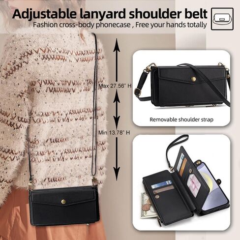 حقيبة محفظة Leedia Crossbody لـ Galaxy S25 للنساء ، PU Leather Flip مع حامل بطاقة [RFID] in Saudi Arabia