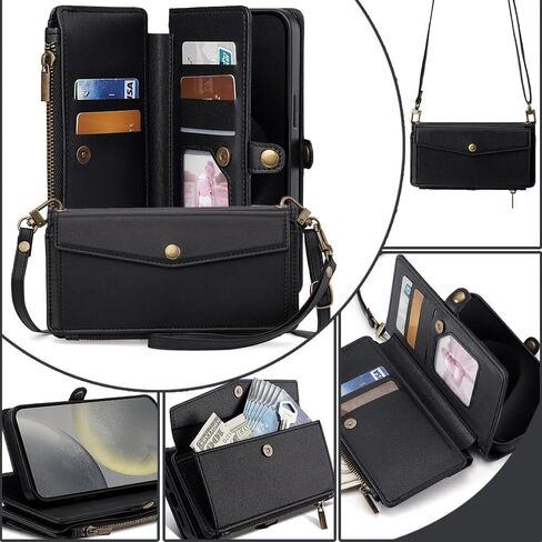 حقيبة محفظة Leedia Crossbody لـ Galaxy S25 للنساء ، PU Leather Flip مع حامل بطاقة [RFID] in Saudi Arabia