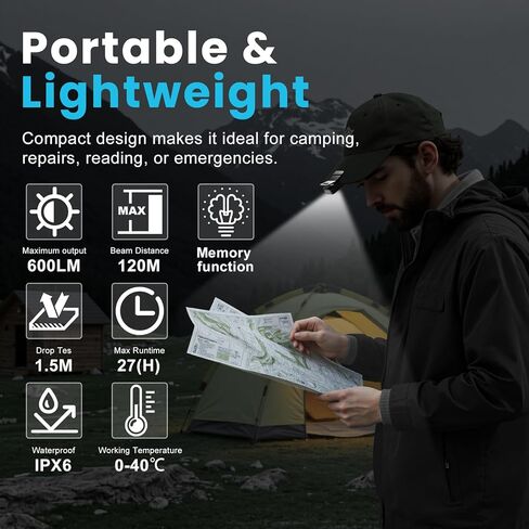 مصباح يدوي EDC المطورة ، 600 لومينات قابلة لإعادة الشحن مع شحن النوع C ، 4 مصباح يدوي فائق الخفيفة مع قاعدة مغناطيسية للتخييم ، ركوب الدراجات ، استخدام المصابيح الأمامية ، تحذير السلامة in Kuwait