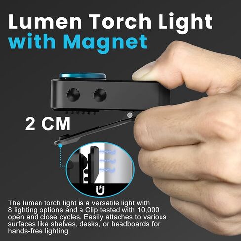 مصباح يدوي EDC المطورة ، 600 لومينات قابلة لإعادة الشحن مع شحن النوع C ، 4 مصباح يدوي فائق الخفيفة مع قاعدة مغناطيسية للتخييم ، ركوب الدراجات ، استخدام المصابيح الأمامية ، تحذير السلامة in Kuwait
