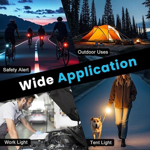 مصباح يدوي EDC المطورة ، 600 لومينات قابلة لإعادة الشحن مع شحن النوع C ، 4 مصباح يدوي فائق الخفيفة مع قاعدة مغناطيسية للتخييم ، ركوب الدراجات ، استخدام المصابيح الأمامية ، تحذير السلامة in Kuwait