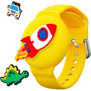 RFUNGUANGO Children's Wristband AirTag Bracelet, Cute Cartoon Children's AirTag Bracket, Full Coverage Hidden Design, Healthy Nylon Material?Crown? in Saudi Arabia