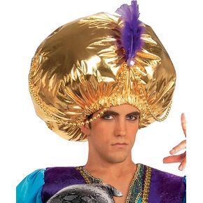 Forum Novelties mens Giant Turban Costume Accessory Party Supplies, Jumbo Gold/Purple, One Size US in Saudi Arabia