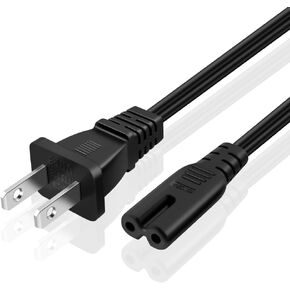 TNP Universal 2 Prong Power Cord (1 Feet)(5 Pack) - NEMA 1-15P to IEC320 C7 18AWG 18AWG Figure 8 Shotgun Connector AC Power Supply Cable Wire Socket Plug Jack (Black) Compatible with Apple TV, PS4 in Kuwait