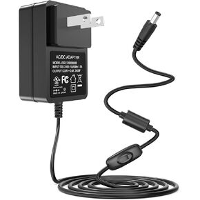 12V Power Cord for Record Player Speakers, 12V 2A AC DC Adapter for LP&No.1, 1byone, Audio-Technica and Crosley Record Player Speakers in Kuwait