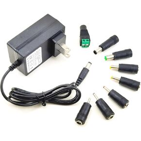 12V 2A Power Supply AC ADAPTER باستبدال مع 8 نصائح ، شاحن سلك 2000 MASTERSTED 120MA لشريط LED LID CCTV Camera GPS WebCAM ROUTER BT SPEAKER DC12V in Kuwait