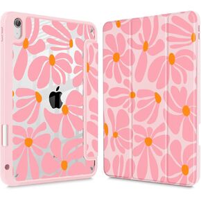 May Chen for iPad (A16) Case 11th Generation 11 Inch 2025 ، iPad 10th Gen Case 2022 10.9 بوصة ، حامل قلم رصاص مدمج مع غطاء مقاوم للصدمات واضحة الشفافة الظهر الاستيقاظ/النوم ، زهرة رائعة in Kuwait