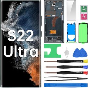 لاستبدال شاشة Samsung Galaxy S22 Ultra AMOLED مع الإطار الأخضر OLED Display Diving Digitizer Full Assolbly Fix مع مجموعة أدوات الإصلاح SM-S908U SM-S908U1 in Kuwait
