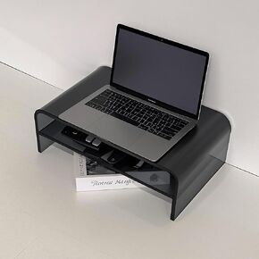 Clear Acrylic 2-Tier Monitor Stand & Desk Organizer-16 "x9.4" x5.5 H Riser Office Office مع تخزين لوحة المفاتيح ، وأجهزة الكمبيوتر المحمولة ، والكمبيوتر المحمول ، و IMAC ، والطابعة ، والتلفزيون ، وأجهزة الوسائط المتعددة (الأزرق الشفاف) in Saudi Arabia