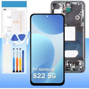 استبدال الشاشة لـ Samsung Galaxy S22 5G (TFT ، الإصدار الأمريكي) SM-S901 SM-G901U SM-G901A SM-G901W 6.1 "شاشة LCD Display Touch Digitizer Assembly-الذهب مع إطار-أدوات in Kuwait