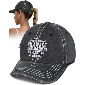 Flafens Womens Baseball Caps - Cute Baseball Hat Vintage Distressed Low Profile Embroidered Cotton Ladies Ball Ballcap in Kuwait