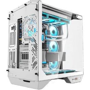 DY470 PC CASE CASE ATX Gaming Desktop Computer مع 4 مراوح ArgB SP Dual 360 تبريد الماء المقبى بالزجاج. in Kuwait