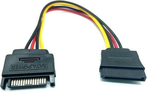 SATA II DISK POWER 15PIN SATA MALE إلى أنثى 2 من الإناث 15PIN POWER HDD SPLITTER H &*igh qu> ality y 1 to 2 extension cable 18cm (1 male to 2 female) in Saudi Arabia
