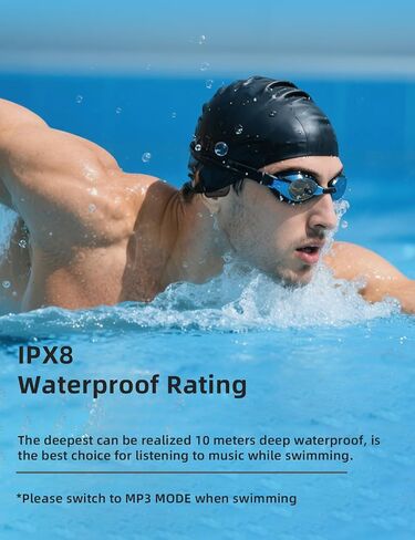 IPX8 Waterproof Swimming Earbuds, Bone Conduction Headphones, Swimming Headphones with 8GB Memory,Wireless Bluetooth 5.4, 8H Playtime in Ear Underwater Earbuds for Swimming, Running in Saudi Arabia
