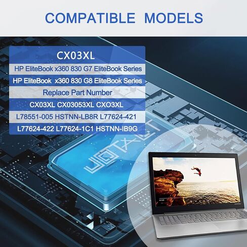 JotAct CX03XL LAPTOP بطارية متوافقة مع HP ELITEBOOK X360 830 G7 ELITEBOOK X360 830 G8 SERIES BOOKD HSTNN-IB9G HSTNN-LB8R L77624-422 L77624-421 L77624-1C1 L78551-005 CX030 in Saudi Arabia