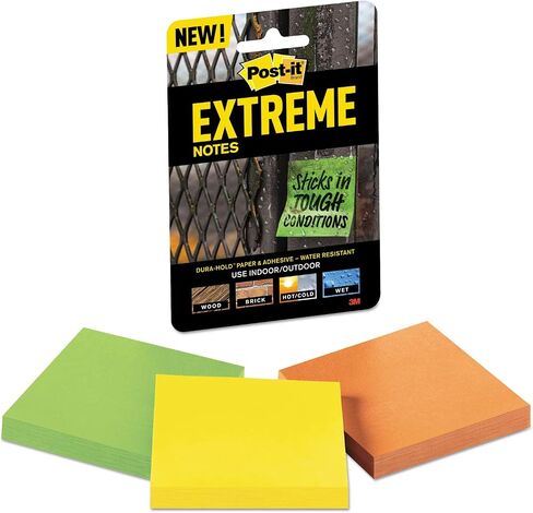 ملاحظات Post-it Extreme، تعمل في الهواء الطلق، تزيل بشكل نظيف، تلتصق حيث لا يمكن للملاحظات الأخرى، برتقالي، 3 × 3 بوصة، 3 وسادات/عبوة، 45 ورقة/وسادة (EXTRM33-3TRYOG) in Saudi Arabia
