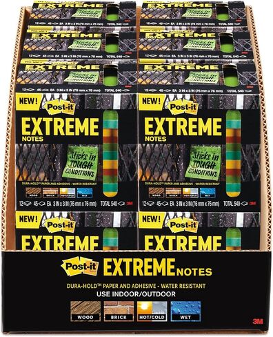 ملاحظات Post-it Extreme، تعمل في الهواء الطلق، تزيل بشكل نظيف، تلتصق حيث لا يمكن للملاحظات الأخرى، برتقالي، 3 × 3 بوصة، 3 وسادات/عبوة، 45 ورقة/وسادة (EXTRM33-3TRYOG) in Saudi Arabia