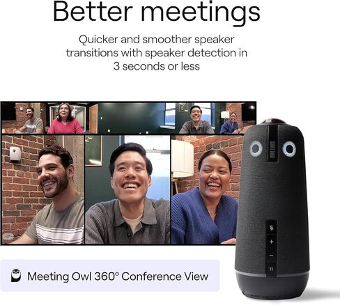 Meeting Owl 4+ 360 درجة ، وكاميرا مؤتمرات فيديو ذكية 4K ، والميكروفون ، ومكبر الصوت (تركيز السماعة التلقائي ، والتكبير الذكي ، والضوضاء المعادلة) (متجددة) in Saudi Arabia