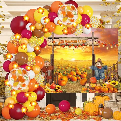 Fall Backdrop Autumn Pumpkin Patch Photography Background for Autumn Birthday Baby Shower Thanksgiving Party Decorations Supplies Halloween Photo Banner (7x5FT（210x150cm）) in Kuwait