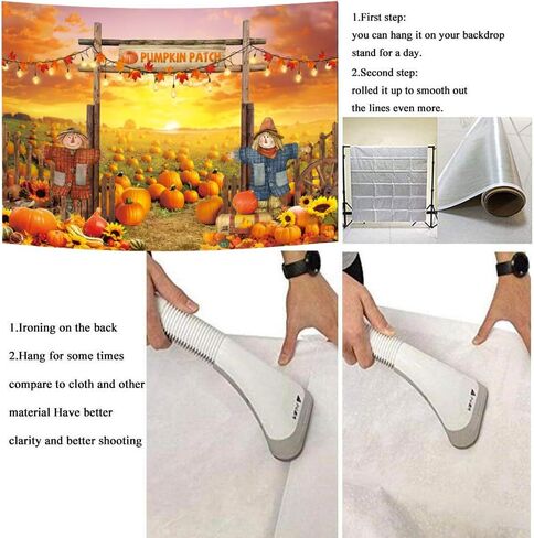 Fall Backdrop Autumn Pumpkin Patch Photography Background for Autumn Birthday Baby Shower Thanksgiving Party Decorations Supplies Halloween Photo Banner (7x5FT（210x150cm）) in Kuwait