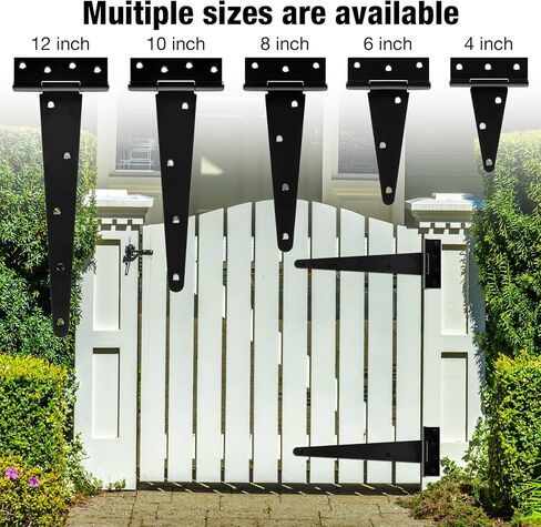 12 Inch Shed Door Hinges T-Strap Gate Hinge Heavy Duty 2 Pack Barn Farm Fence Tee Hinges for Doors Outdoor Kitchen Wood Cabinet Interior Exterior Window Bar Shop Matte Blake Door Hinge Hardware Kit in Saudi Arabia