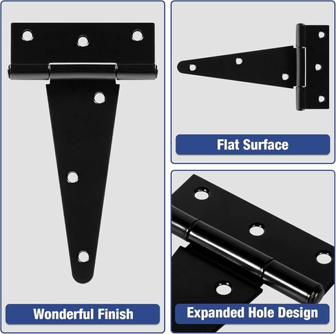 12 Inch Shed Door Hinges T-Strap Gate Hinge Heavy Duty 2 Pack Barn Farm Fence Tee Hinges for Doors Outdoor Kitchen Wood Cabinet Interior Exterior Window Bar Shop Matte Blake Door Hinge Hardware Kit in Kuwait