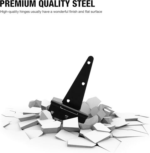 12 Inch Shed Door Hinges T-Strap Gate Hinge Heavy Duty 2 Pack Barn Farm Fence Tee Hinges for Doors Outdoor Kitchen Wood Cabinet Interior Exterior Window Bar Shop Matte Blake Door Hinge Hardware Kit in Kuwait