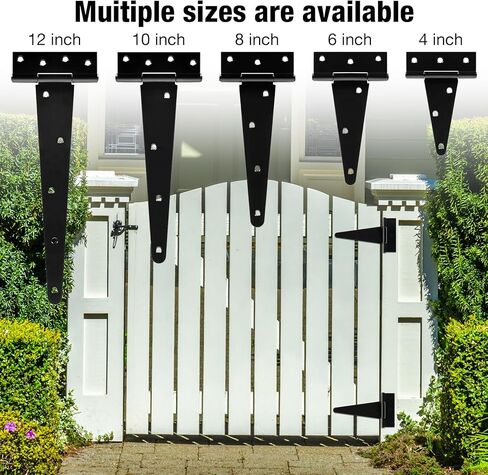 12 Inch Shed Door Hinges T-Strap Gate Hinge Heavy Duty 2 Pack Barn Farm Fence Tee Hinges for Doors Outdoor Kitchen Wood Cabinet Interior Exterior Window Bar Shop Matte Blake Door Hinge Hardware Kit in Kuwait