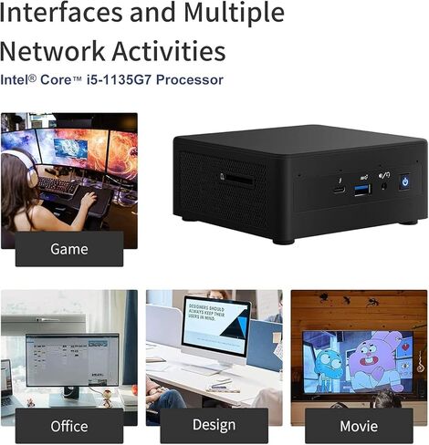 Reatan Intel NUC11PAHI7 MINI PC/HTPC ، MINI Gaming Computer OS 11 ، حتى 4.7 جيجا هرتز توربو ، 32 جيجابايت NVME 1TB SSD DDR4 RAM ، WIFI 6 ، BT 5.2 Thunderbolt 3.8k دعم ، مراقبة رباعية ، مراقبة رباعية in Kuwait