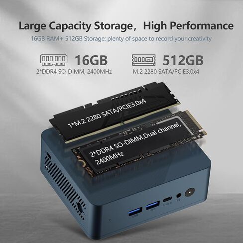 Mini PC Ryzen 5 3550H (MAX 3.7GHz) DDR4 MINI COMPUTERS ، 16GB RAM 512GB NVME SSD ، Dual HDMI ، 4 منافذ USB ، 1 منافذ الإيثرنت RJ45 ، Wi-Fi 5 ، BT5.0 in Kuwait