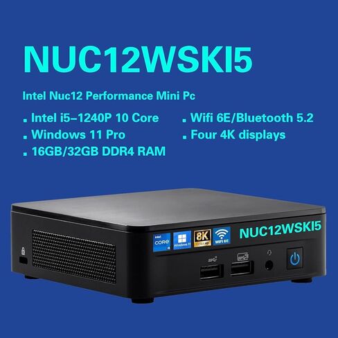 REATAN Intel NUC12WSKI5 MINI PC/HTPC ، OS 11 MINI COMPUTER ، I5-1240P 10C/12T ، حتى 4.4 GHz Turbo ، NVME SSD DDR4RAM ، WIFI 6 ، BT 5.2 Thunderbolt in Kuwait