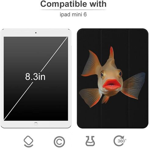 Red Lipped Batfish Case with Pen Holder Slim Lightweight Trifold Stand Compatible with iPad mini 4/5/6 Mini6（8.3in） in Saudi Arabia