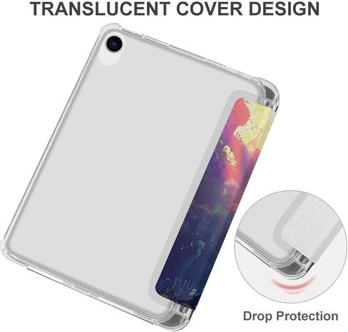 قضية القلعة تحت الماء دولافين و ORCAS مع حامل القلم TRIFOLD SLIM TRIFOLD متوافق مع iPad Mini 4/5/6 MINI4/5 （7.9in） in Kuwait