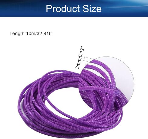 Bettomshin 1Pc 32.8Ft(10m) Cable Management Sleeve, 3/16"(4mm) Width PET Yellow Cord Protector, Wire Loom Tube Insulated Split Sleeving for USB Cable Power Cord Organizer Video Cable Hider in Kuwait