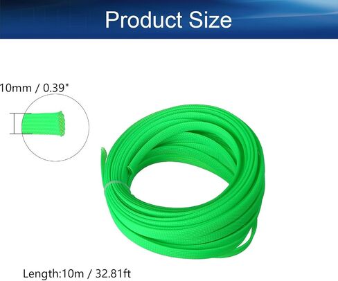 Bettomshin 1Pc 32.8Ft(10m) Cable Management Sleeve, 3/16"(4mm) Width PET Yellow Cord Protector, Wire Loom Tube Insulated Split Sleeving for USB Cable Power Cord Organizer Video Cable Hider in Kuwait