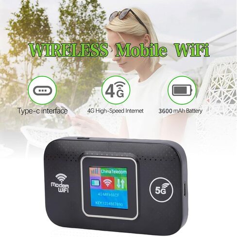 4G 5G PORTABLE WIFI Hotspot ، 300MBPS HIPE ROUTER MOPPLY مع فتحة بطاقة SIM وعرض LED ، تدعم 12 جهازًا ، جهاز توجيه محمول 5G LTE للسفر ، المنزل ، الألعاب in Kuwait