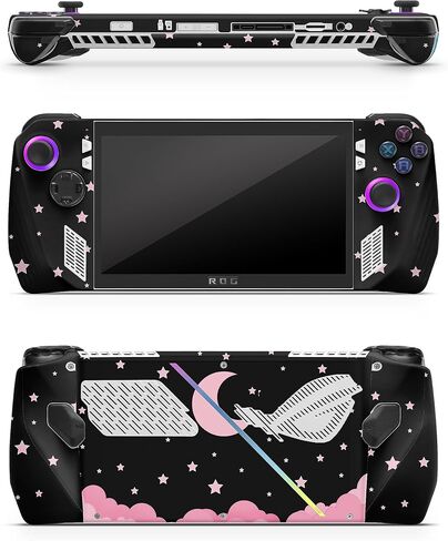 Zoomhitskins متوافق مع Asus Ally Rog X (2024) Skin ، Moon Black Pink Sky Star anime Kawaii Cute ، Date 3M Vinyl ، مصنوع في الولايات المتحدة الأمريكية in Kuwait