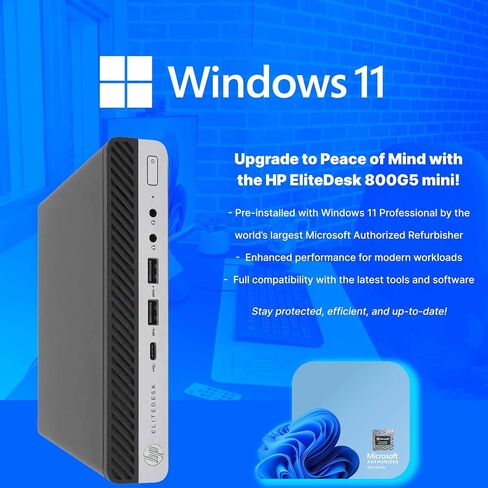 HP Elitedesk 800 G5 Mini PC | Intel Core i7 | ذاكرة الوصول العشوائي 8 جيجابايت | 250 غيغابايت NVME | Windows 11 Pro | wifi | Bt in Kuwait