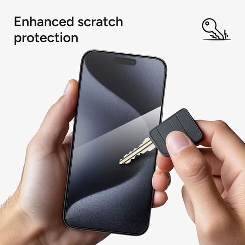 ZAGG InvisibleShield Glass Screen Protector for iPhone 15 Pro Max - 3X Shatter Protection, Anti-Fingerprint Technology, Easy to Install in Saudi Arabia