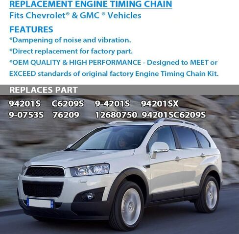 مجموعة سلسلة توقيت المحرك المتوافقة من Mango S مع ضرس شداد دليل السلسلة 12680750 94201S Buick Chevy GMC Pontiac Saab Saturn 2.0L 2.2L 2.4L L4 in Kuwait