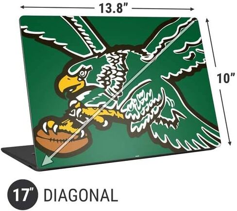Skinit Laptop Decal Skin Compatible with Universal Laptop 17in (13.8 x 10in) - Officially Licensed NFL Philadelphia Eagles Retro Logo Design in Saudi Arabia