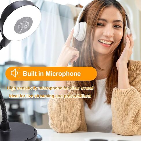 Yunseity Autofocus Webcam, 5MP HD USB Web Cam with Fill Light, Built in Mic for Online Learning, Streaming in Kuwait