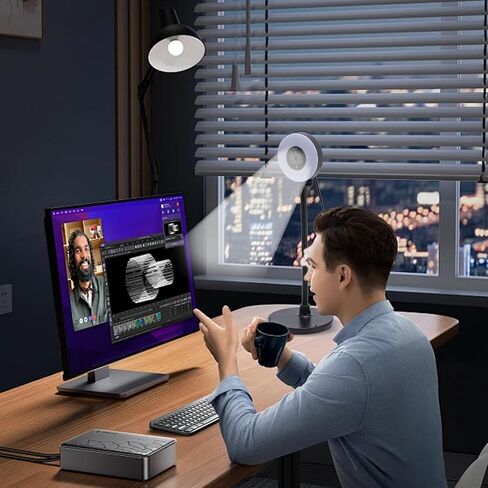 Yunseity Autofocus Webcam, 5MP HD USB Web Cam with Fill Light, Built in Mic for Online Learning, Streaming in Kuwait