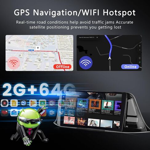 [4G+64G] Android Car Stereo for Toyota CHR 2016-2019 Radio with Wireless Carplay Android Auto Radio, Hodozzy 9 inch Touch Screen with GPS, Mirror Link, Bluetooth, WiFi, DSP, FM/RDS Radio in Saudi Arabia