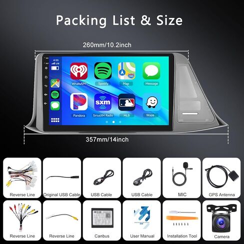 [4G+64G] Android Car Stereo for Toyota CHR 2016-2019 Radio with Wireless Carplay Android Auto Radio, Hodozzy 9 inch Touch Screen with GPS, Mirror Link, Bluetooth, WiFi, DSP, FM/RDS Radio in Saudi Arabia