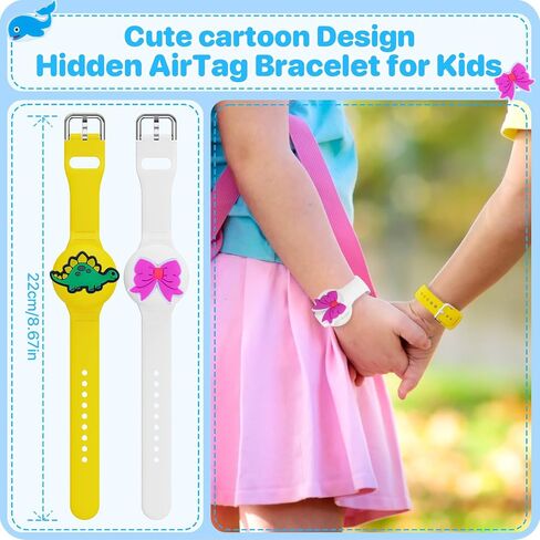 RFUNGUANGO Children's Wristband AirTag Bracelet, Cute Cartoon Children's AirTag Bracket, Full Coverage Hidden Design, Healthy Nylon Material?Crown? in Kuwait