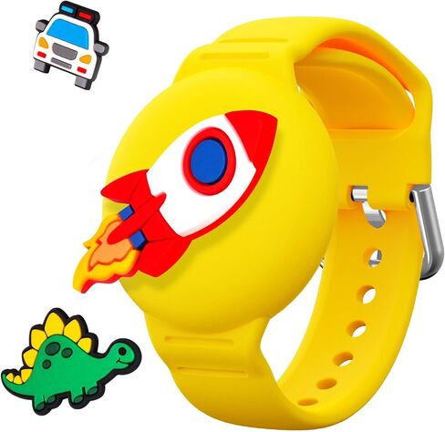 RFUNGUANGO Children's Wristband AirTag Bracelet, Cute Cartoon Children's AirTag Bracket, Full Coverage Hidden Design, Healthy Nylon Material?Crown? in Kuwait